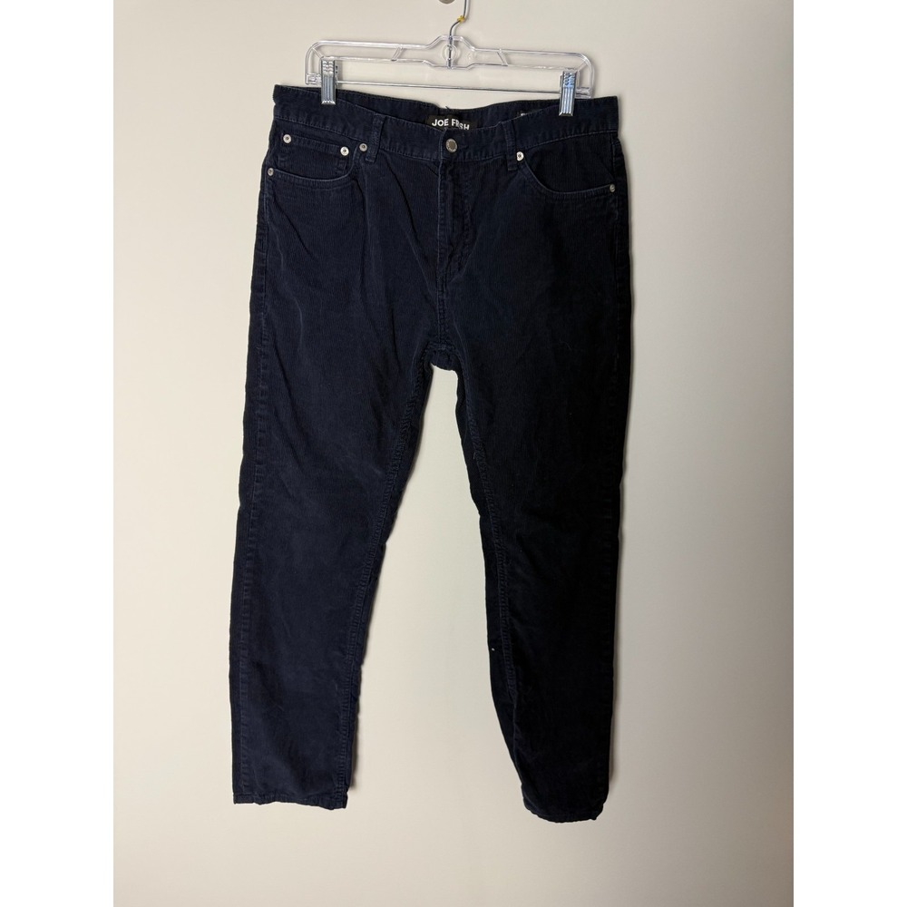 Joe Fresh Slim Straight Corduroy Pants‎ Men's 34x32 Black Casual